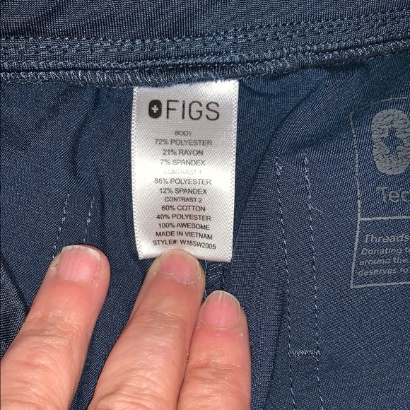 Gently Loved Blue Jogger Scrubs with Drawstring by FIGS - Picture 6 of 10